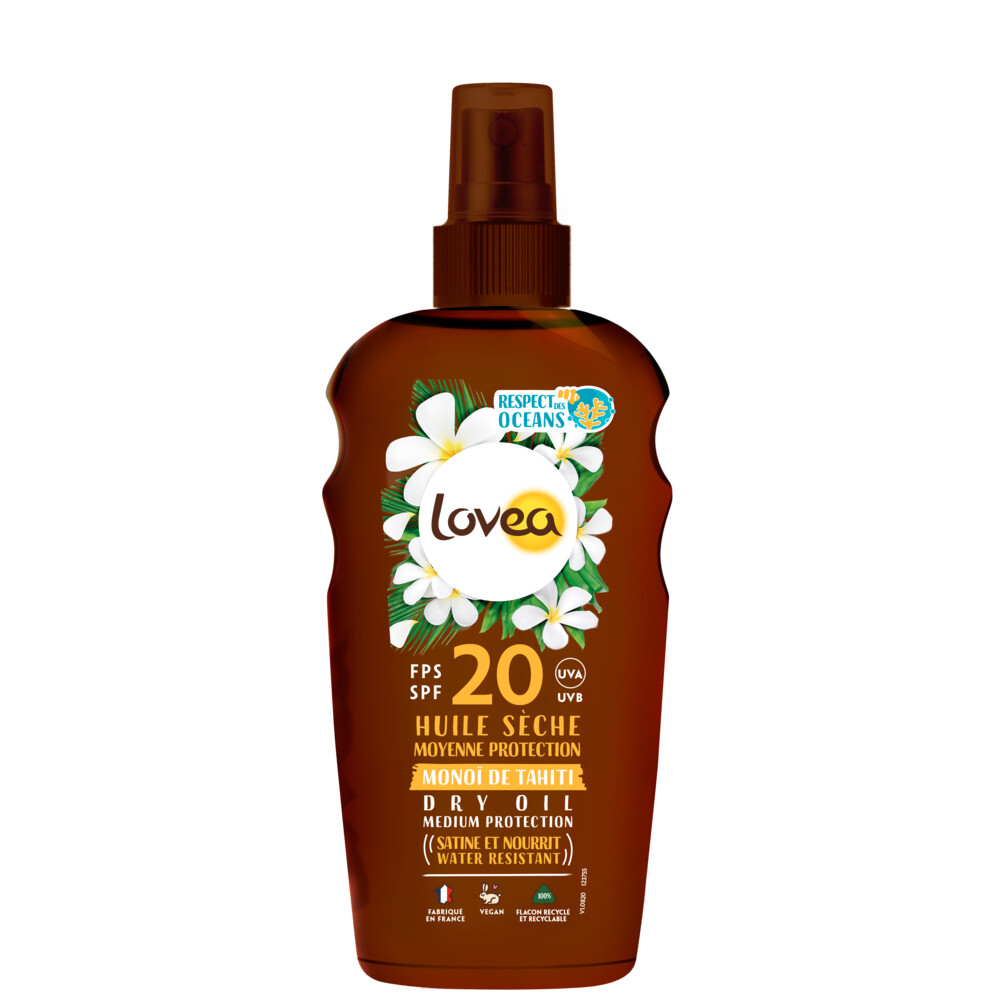 12x Lovea Sun Dry Oil Spray Zonnebrand SPF 20 150 ml