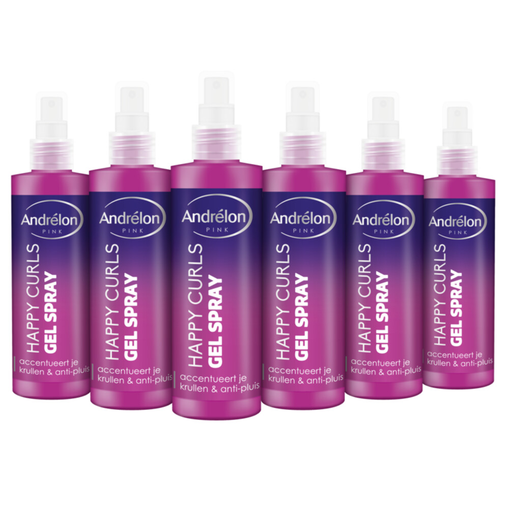 Andrelon Pink collection Happy Curls gel spray 6 x 200 ml