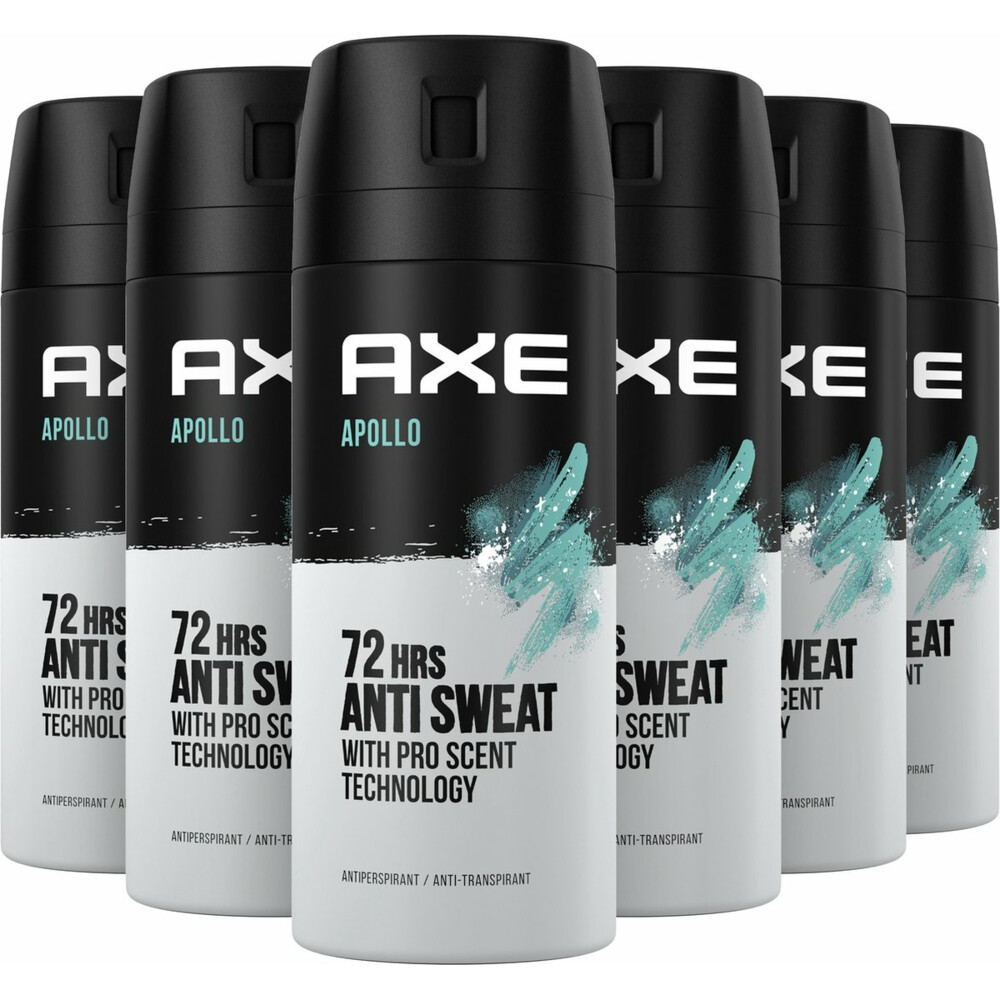 6x Axe Deodorant Spray Anti Transpirant Apollo 150 ml