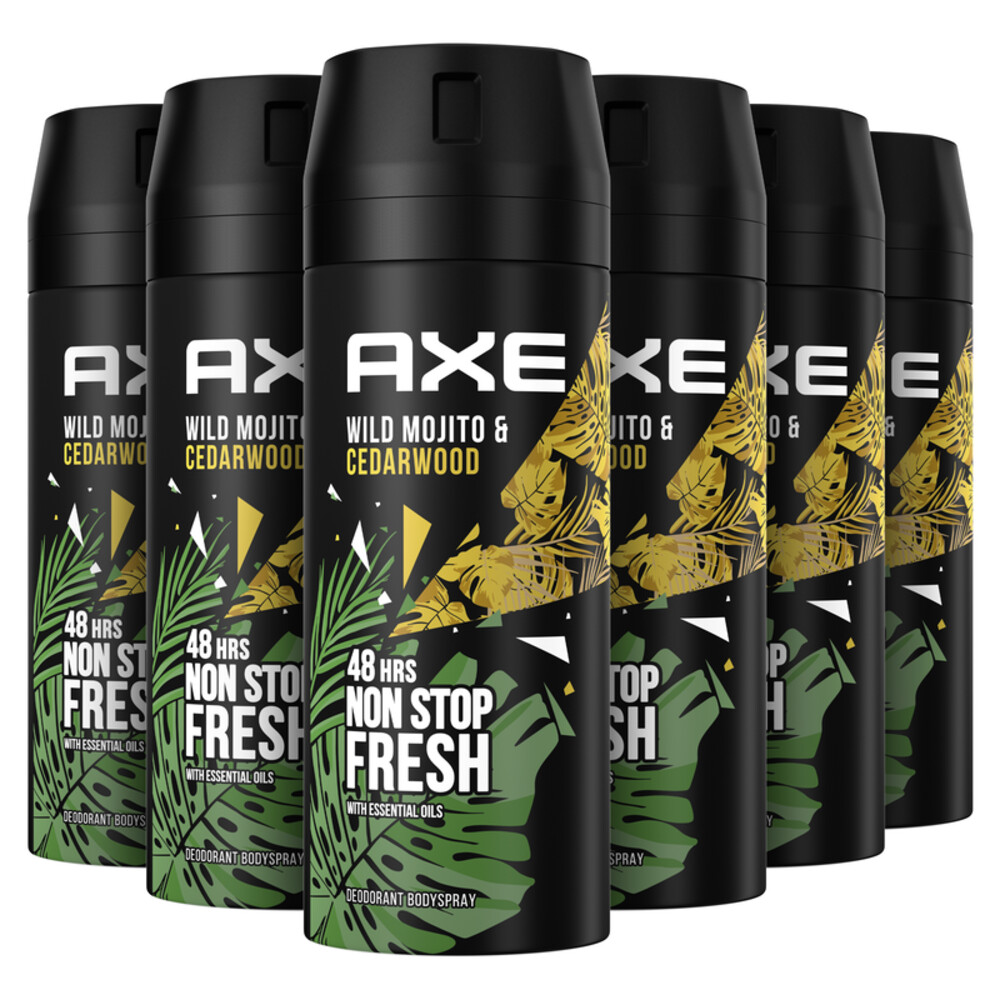 6x Axe Deodorant en Bodyspray Green Mojito + Cedarwood 150 ml