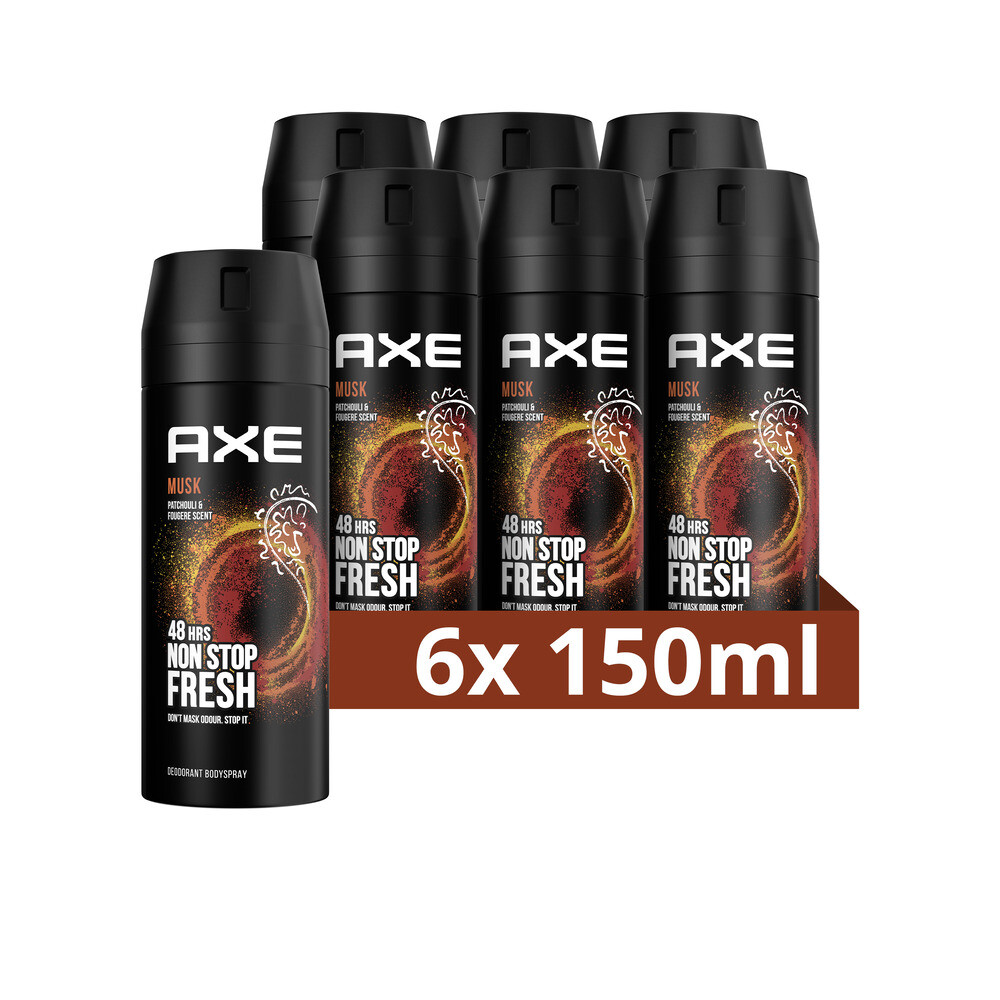 6x Axe Deodorant Bodyspray Musk 150 ml