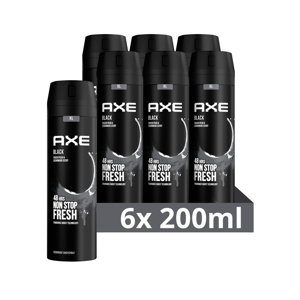 6x Axe Deodorant Bodyspray Black 200 ml