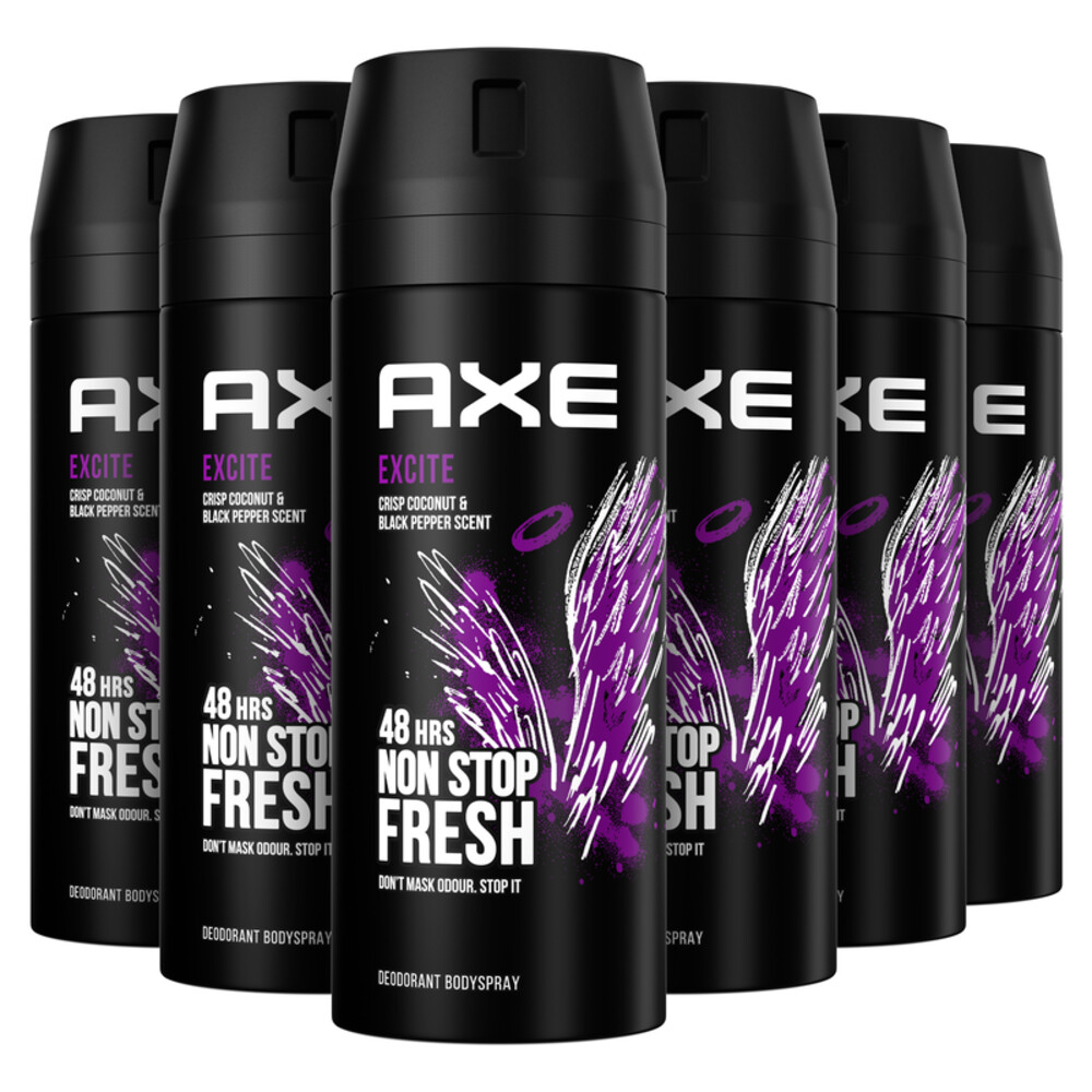 6x Axe Anti Transpirant Deodorant Spray Excite 150 ml