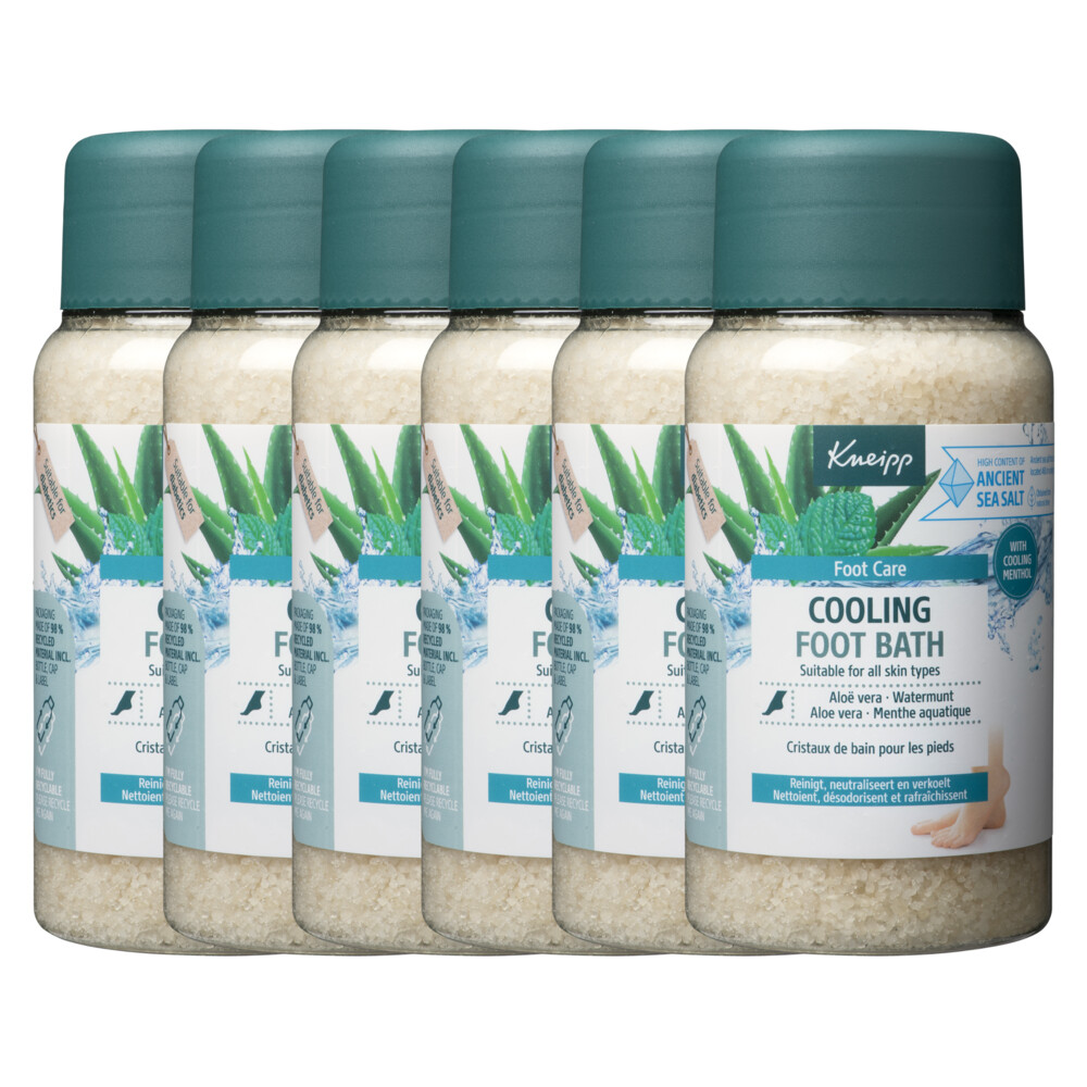 6x Kneipp Voetbadkristallen Cooling - Aloë Vera Watermunt 600 gr