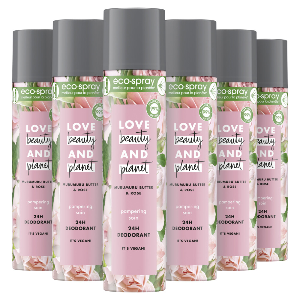 6x Love Beauty and Planet Deo Eco-Spray Pampering 75 ml