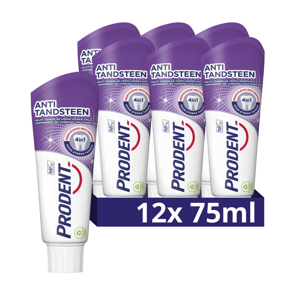 12x Prodent Tandpasta Anti Tandsteen 75 ml