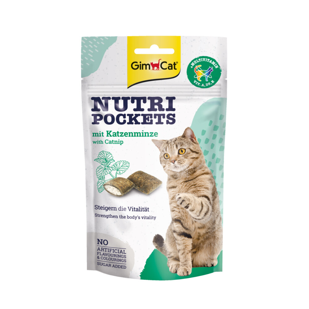 GimCat Nutri Pockets Multi-Vitamin&Kattenkruid 60 gr