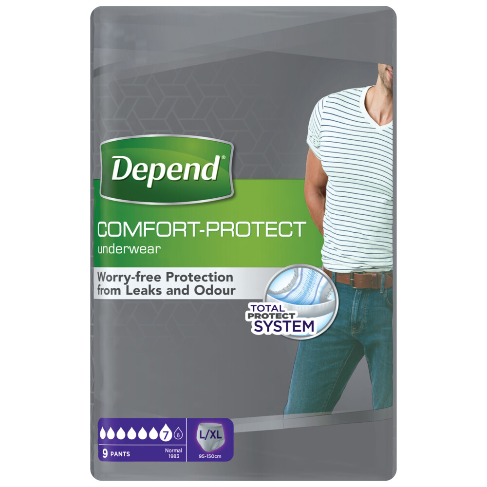 6x Depend Pants Man Normal L/XL 9 stuks