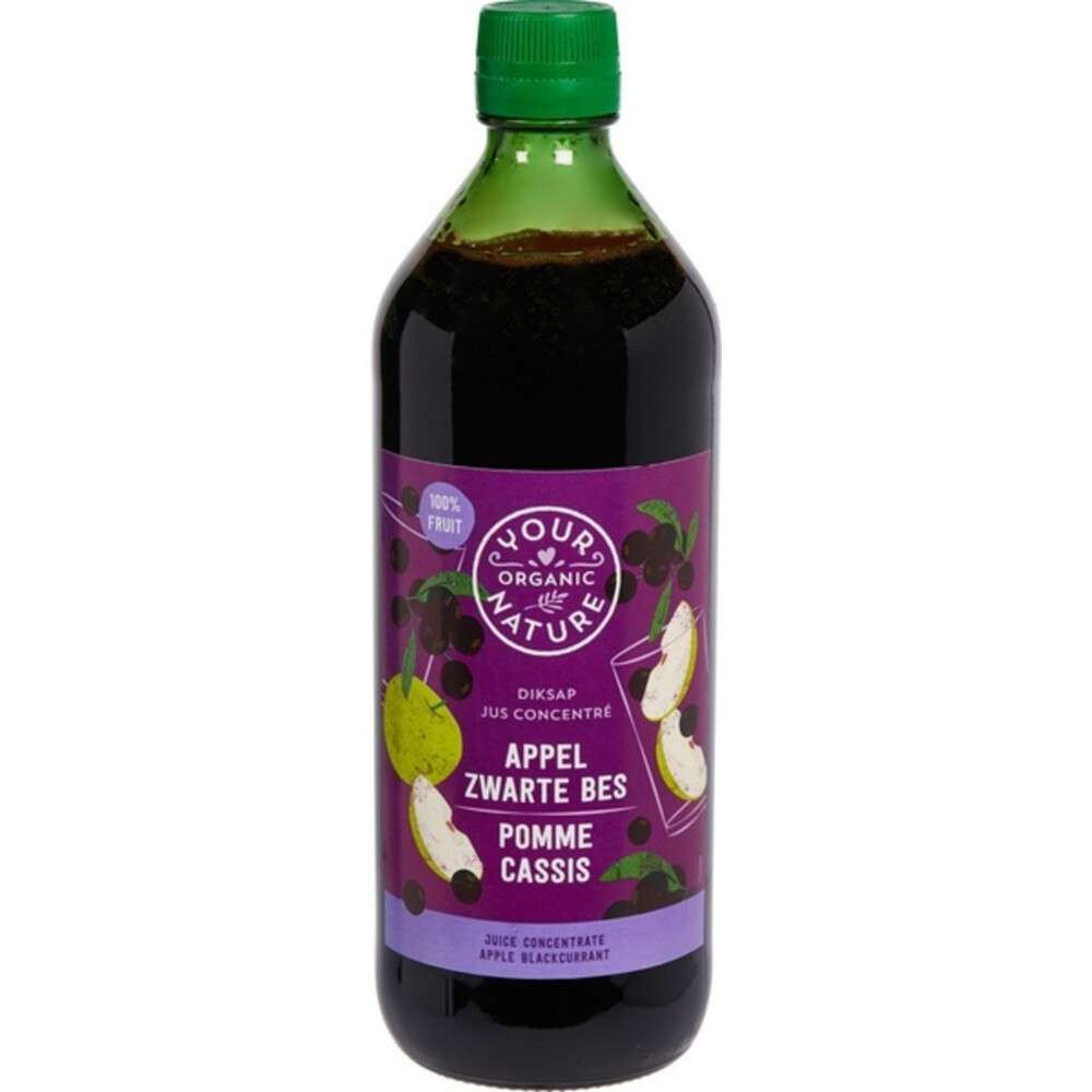 Your Organic Nature Diksap Appel Zwarte Bes Bio 750 Ml | Plein.nl