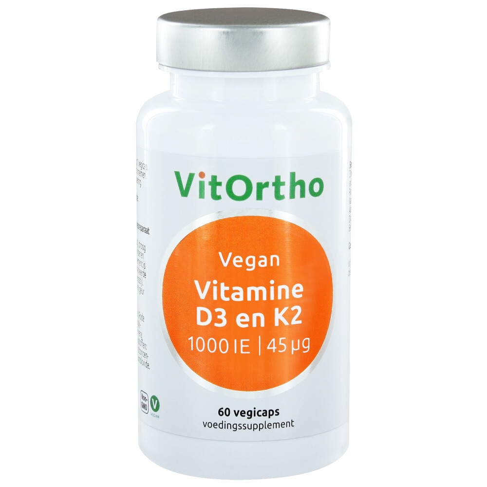 Vitamine D3 1000 IE en K2 45 mcg Vegan