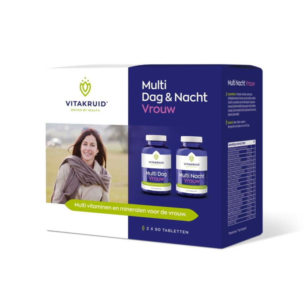 Gratis Verzending: Vitakruid Vrouw Multi Dag Nacht 180 tabletten