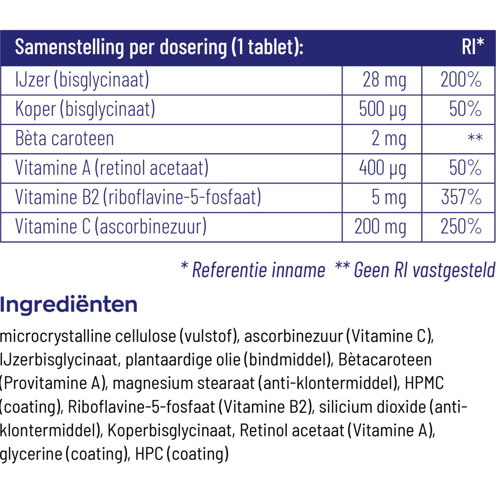 Vitakruid IJzer Bisglycinaat Complex 90 tabletten, foto 4