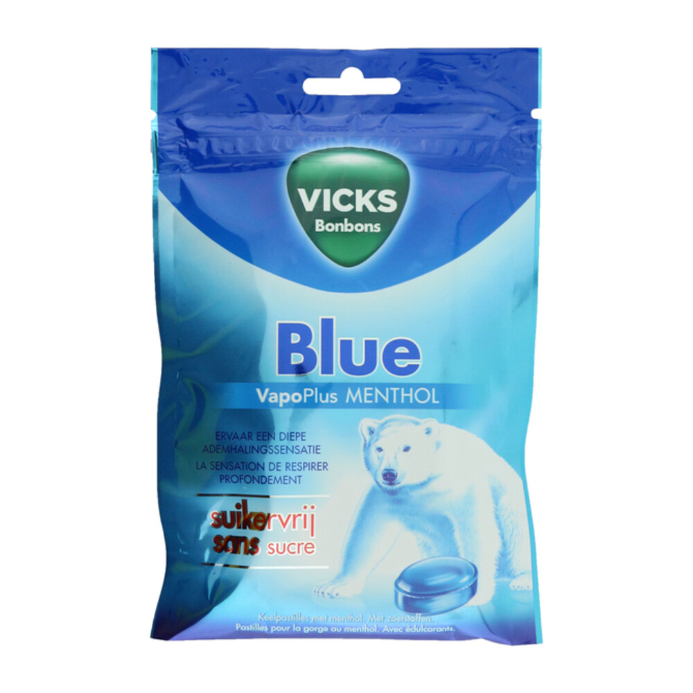 Vicks Blue Zak Suikervrij 72 gr