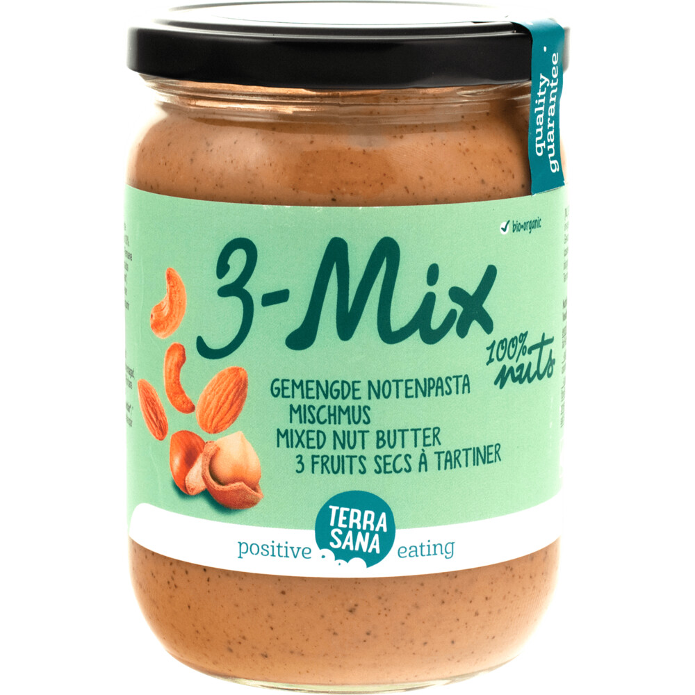 3x Terrasana Notenpasta 3 Mix 500 gr
