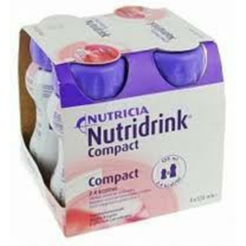 3x Nutridrink Compact Aardbei 4-Pack 125 ml