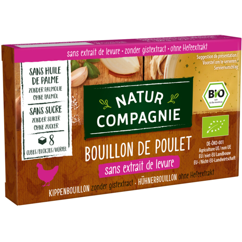 12x Natur Compagnie Kippenbouillon Glutenvrij Bio 8 stuks