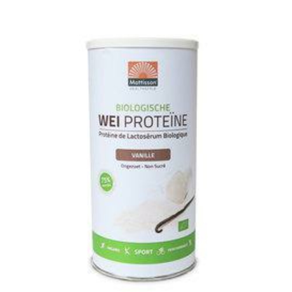 Mattisson Healthstyle Biologische Weiproteine Vanille (75%% eiwit) 450 gram