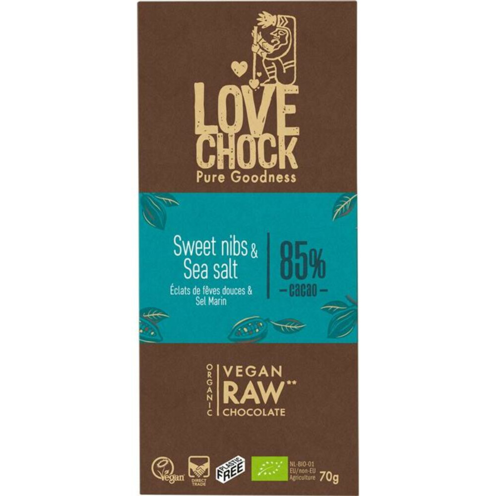 3x Lovechock Sweet Nibs&Sea Salt Bio 70 gr