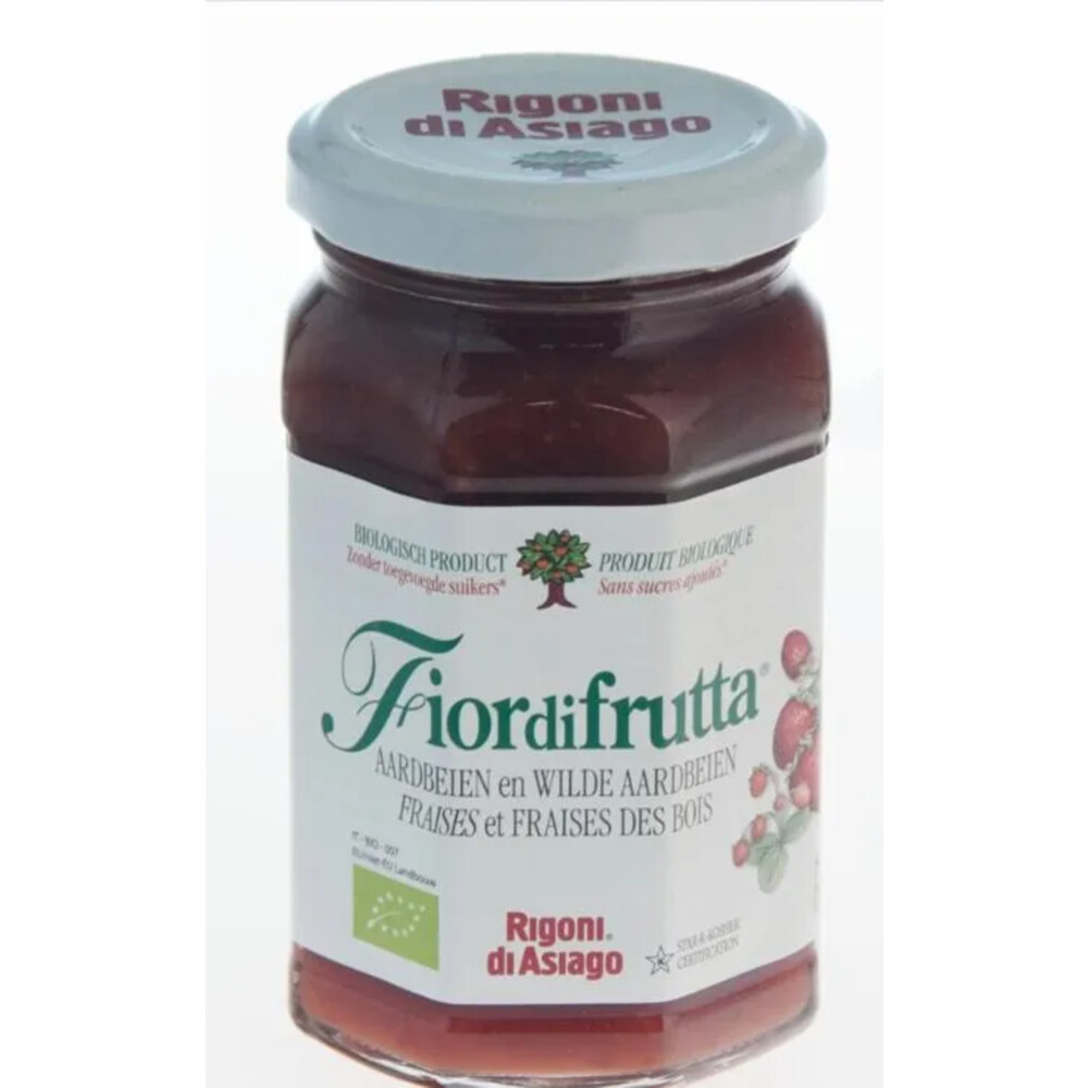 6x Fiordifrutta Biologische Jam Aardbeien en Wilde Aardbeien 250 gr