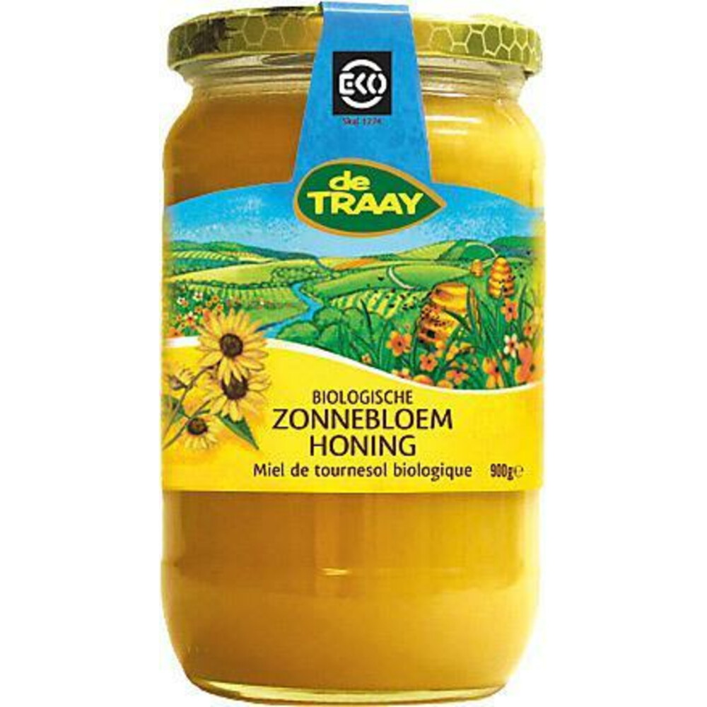 3x De Traay Honing Zonnebloem Bio 900 gr