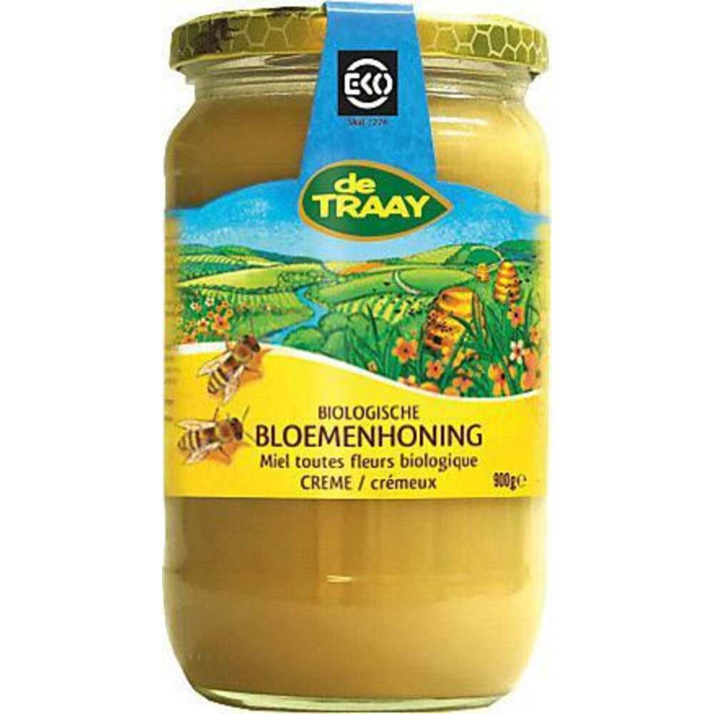 3x De Traay Honing Bloemen Creme Eko 900 gr