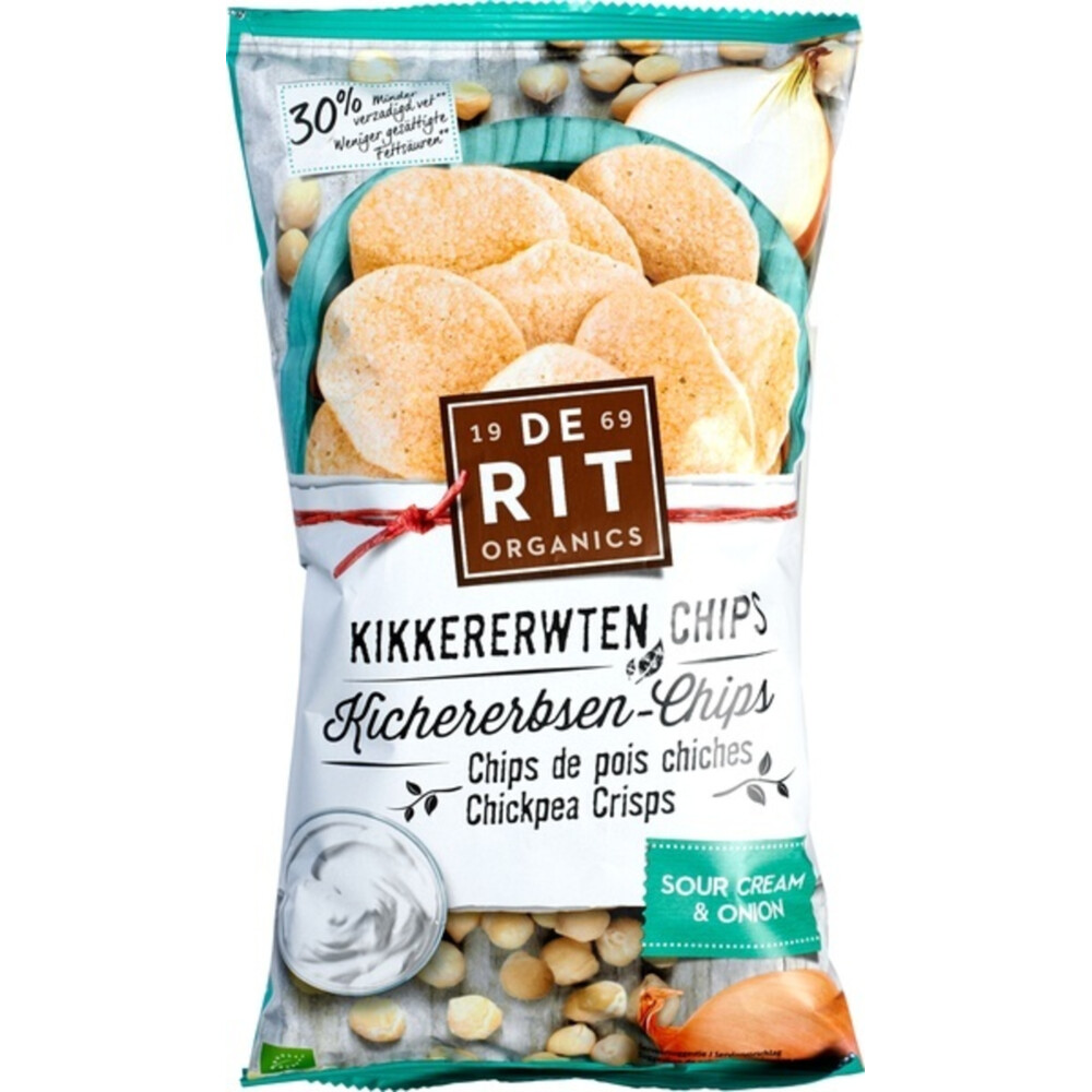 6x De Rit Kikkererwtchips Sour Cream Bio 75 gr