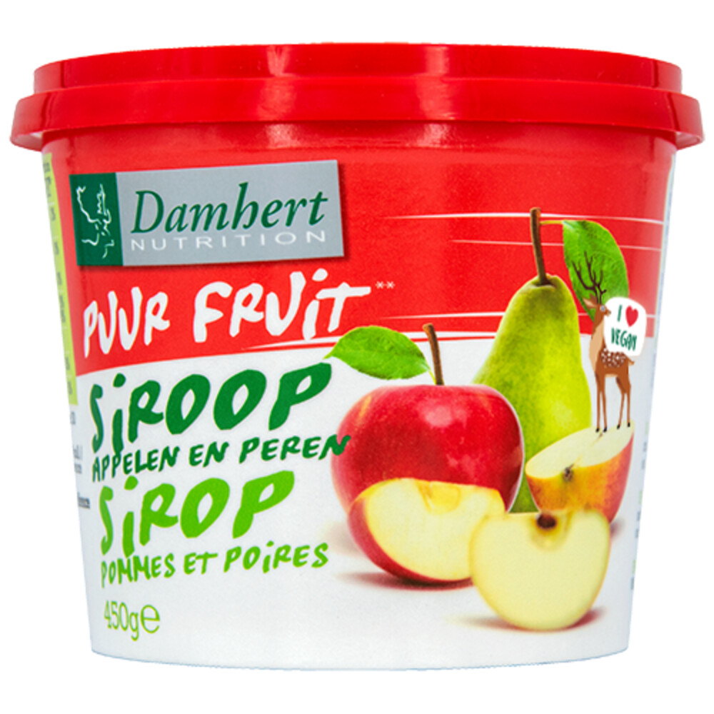 Damhert Siroop Appel Peer zonder Suiker 450 gr