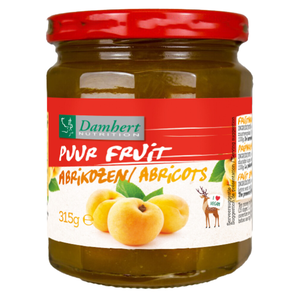 Damhert Puur Fruit Confiture Abrikoos 315 gr