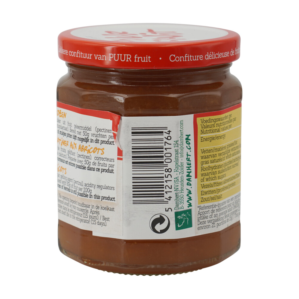 Damhert Puur Fruit Confituur Abrikozen 315 gr, foto 2