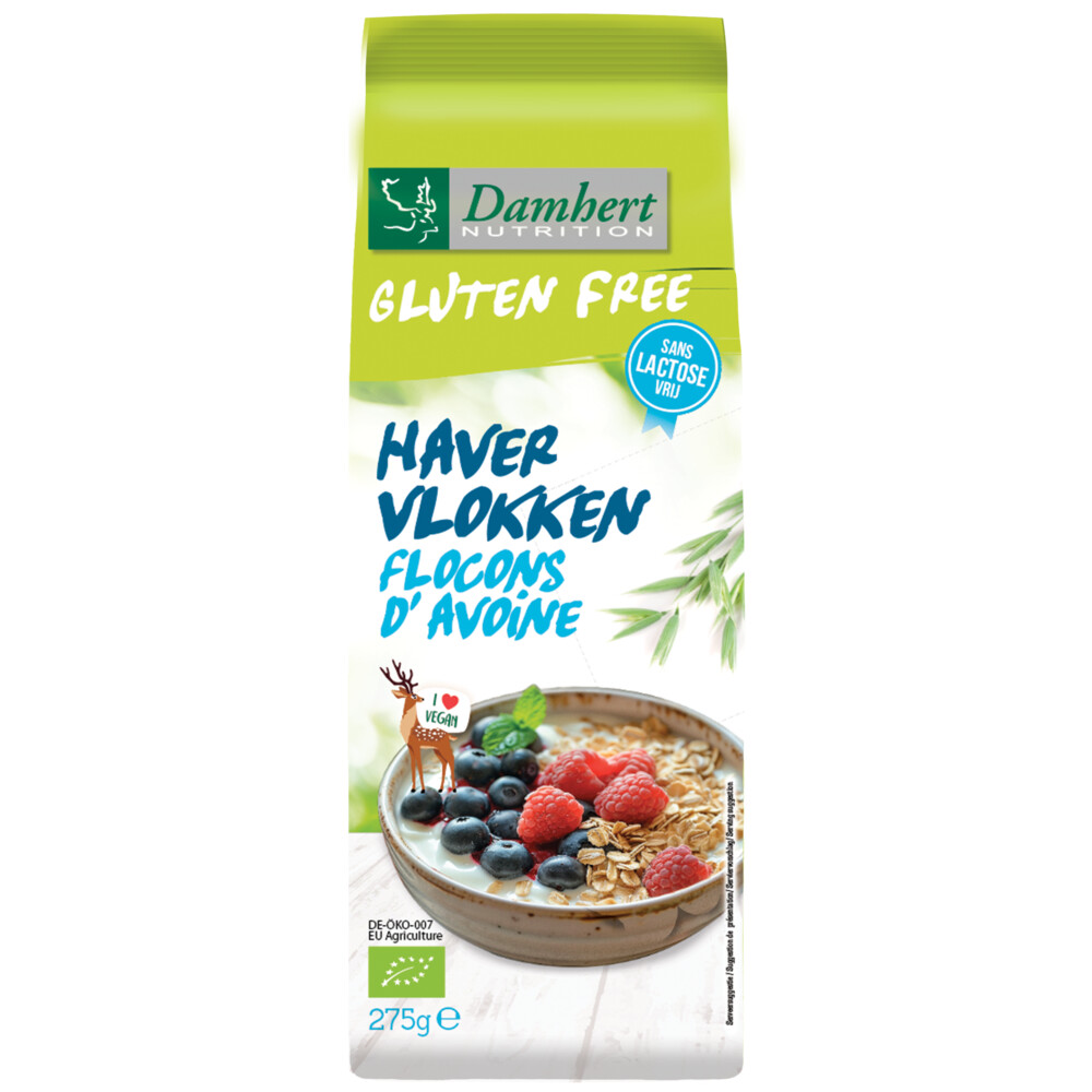 Damhert Glutenvrij Havervlokken Bio 275 gr