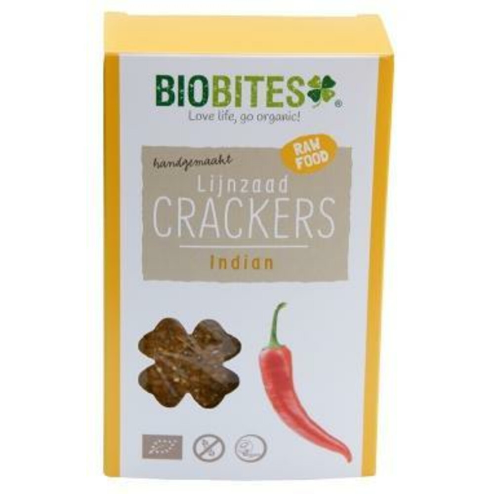 3x Biobites Crackers Raw India Bio 2 stuks
