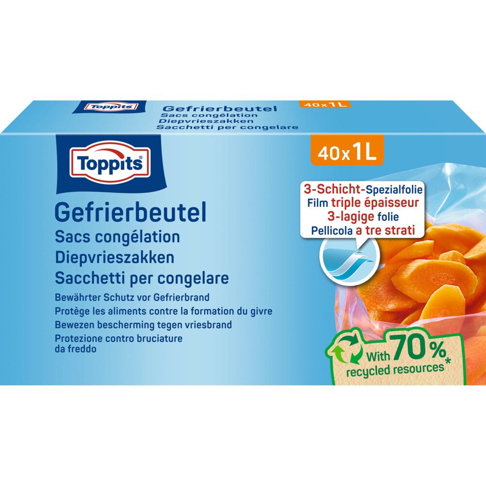 Toppits Diepvrieszakjes 1 liter 40 stuks