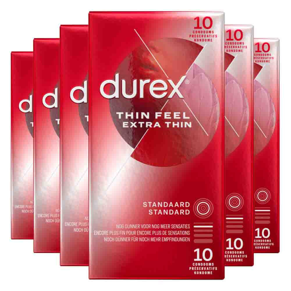 6x Durex Condooms Thin Feel Extra Dun 10 stuks