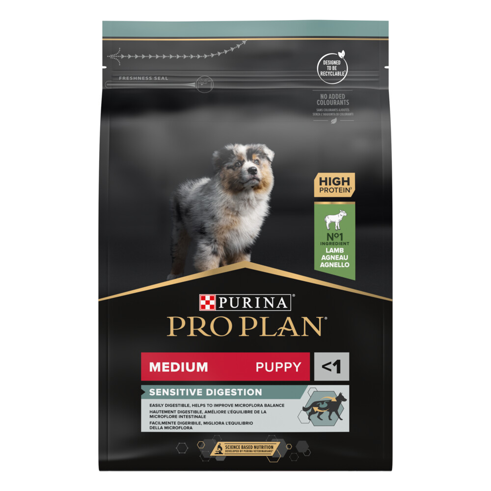 Pro Plan Dog Puppy Medium Breed Sensitive Digestion Hondenvoer Lam 3 kg