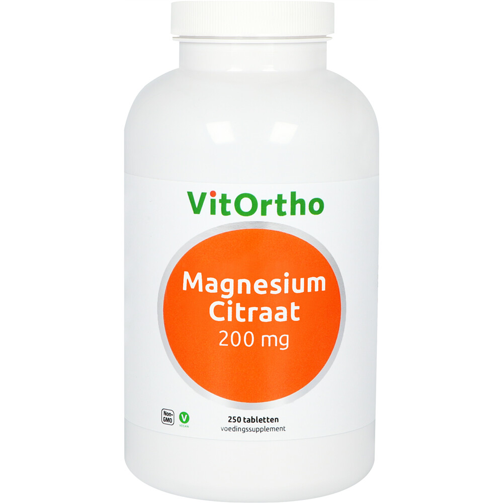 Voorzieningen Aanpassen Maan oppervlakte Vitortho Magnesium Citraat 200 mg 250 tabletten | Plein.nl
