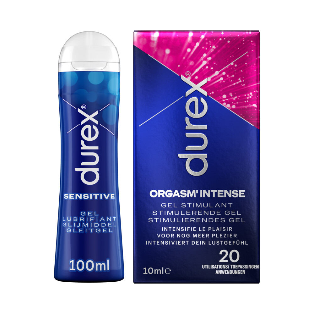 Durex Glijmiddel Play Sensitive? waterbasis 100 ml + Orgasm'Intense Stimulerende Gel 10ml Pakket