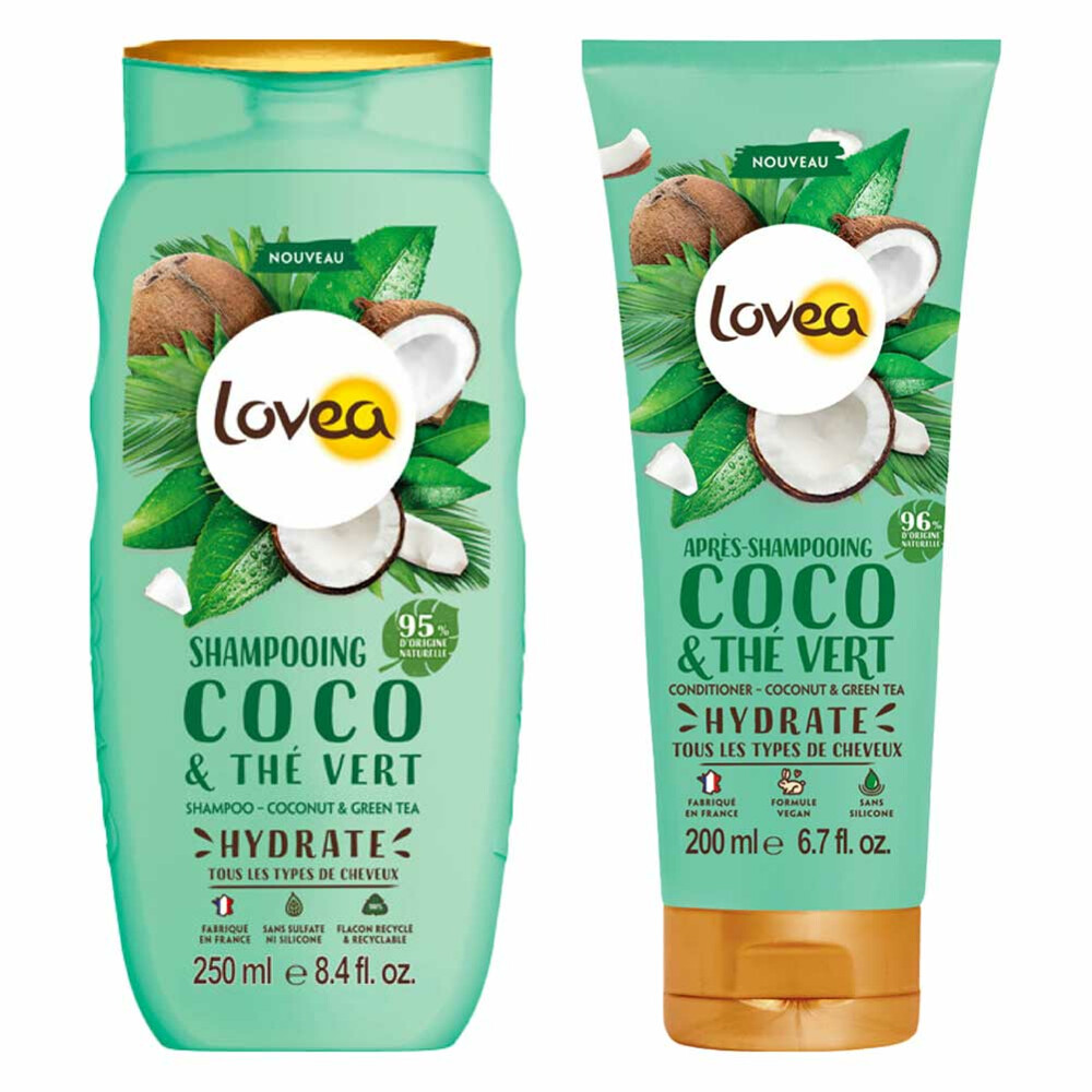 Lovea Kokos en Groene Thee Shampoo en Conditioner Pakket