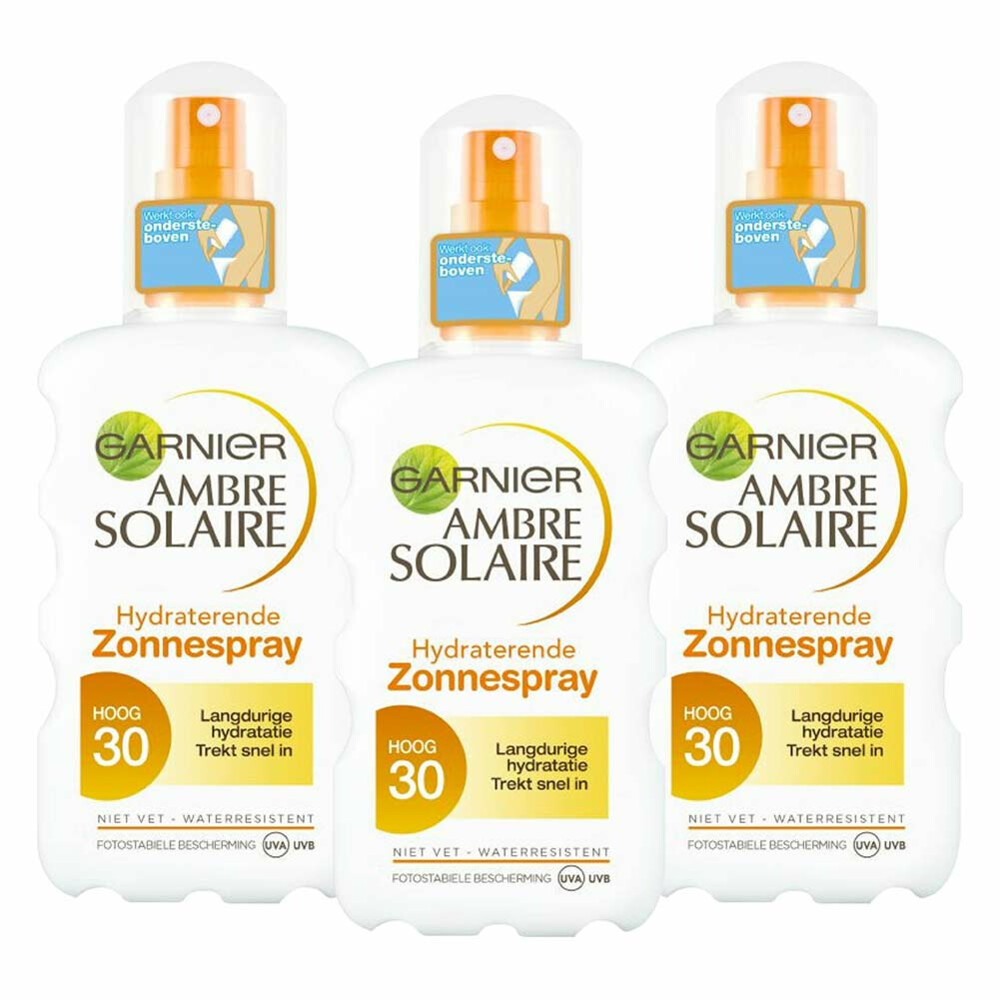 3x Garnier Ambre Solaire Zonnespray SPF 30 200 ml