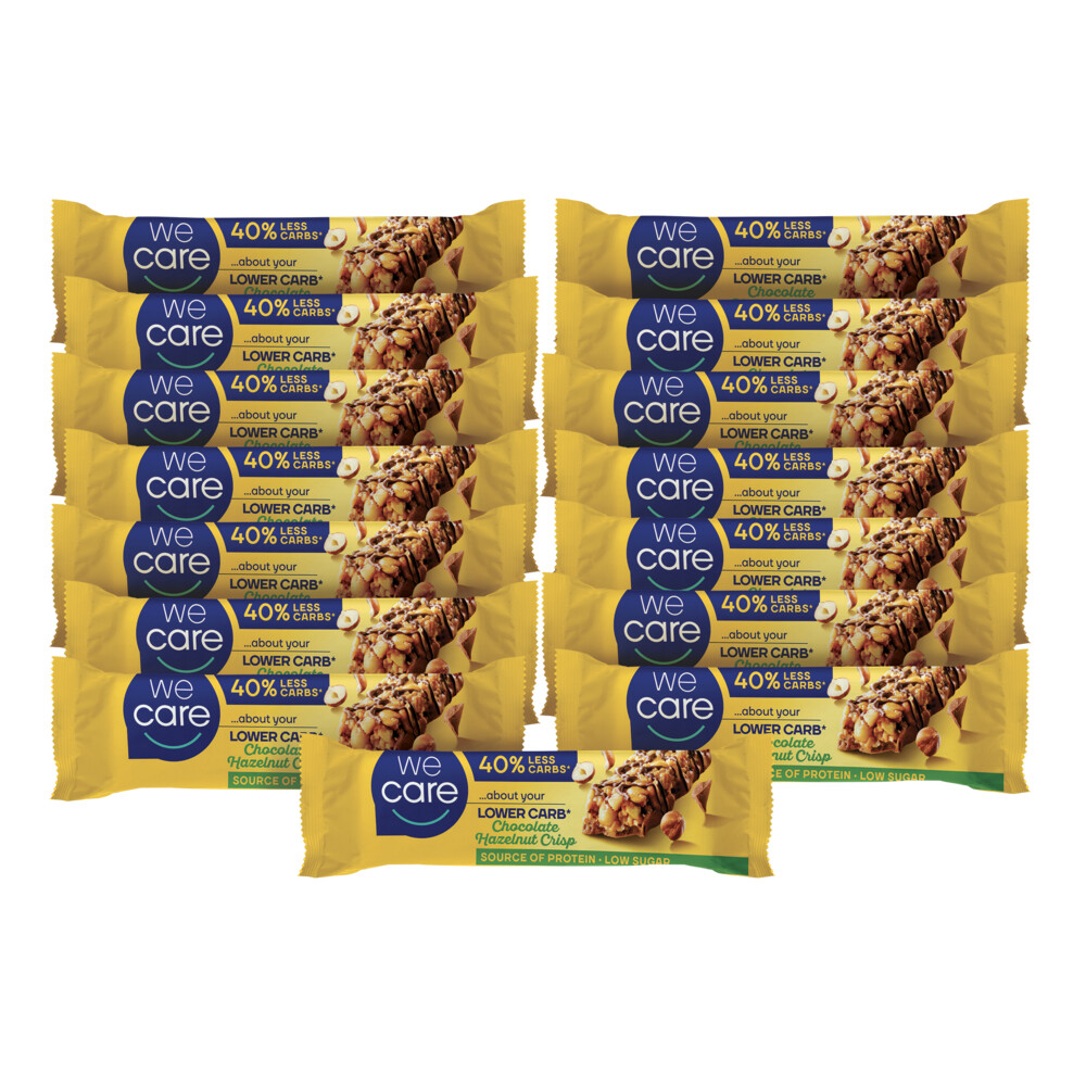 WeCare Lower carb chocolate hazelnut crisp multipack 15 stuks