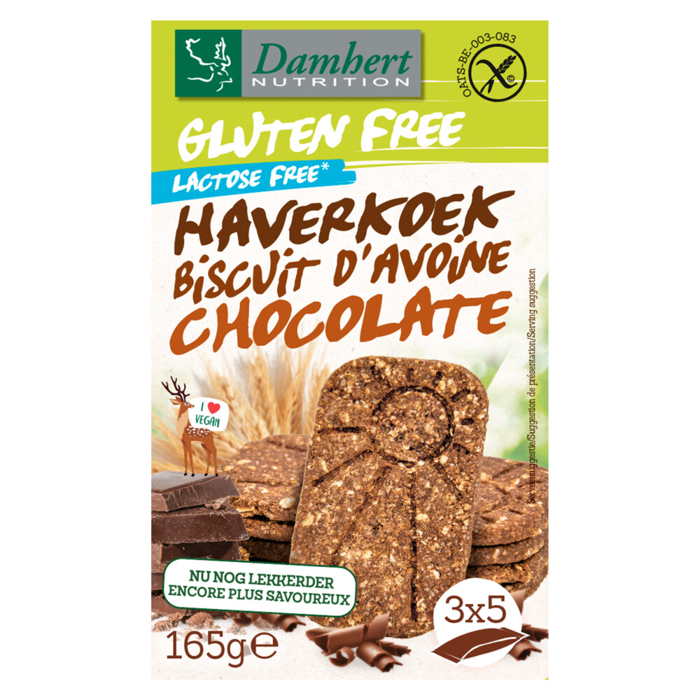 Damhert Haverkoekjes Chocolade Glutenvrij 165 gr