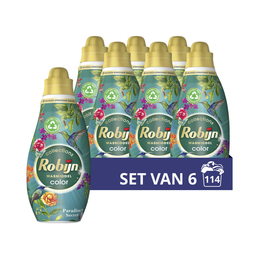 8x Robijn Klein&Krachtig Wasmiddel Color Paradise Secret 655 ml