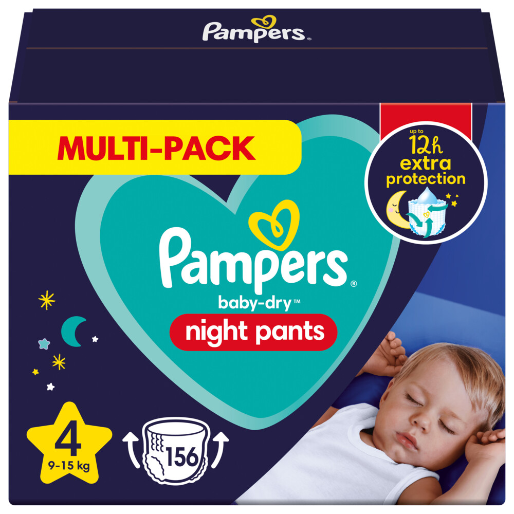 2x Pampers Baby Dry Night Pants Luierbroekjes Maat 4 (9kg-15kg) 156 stuks aanbieding