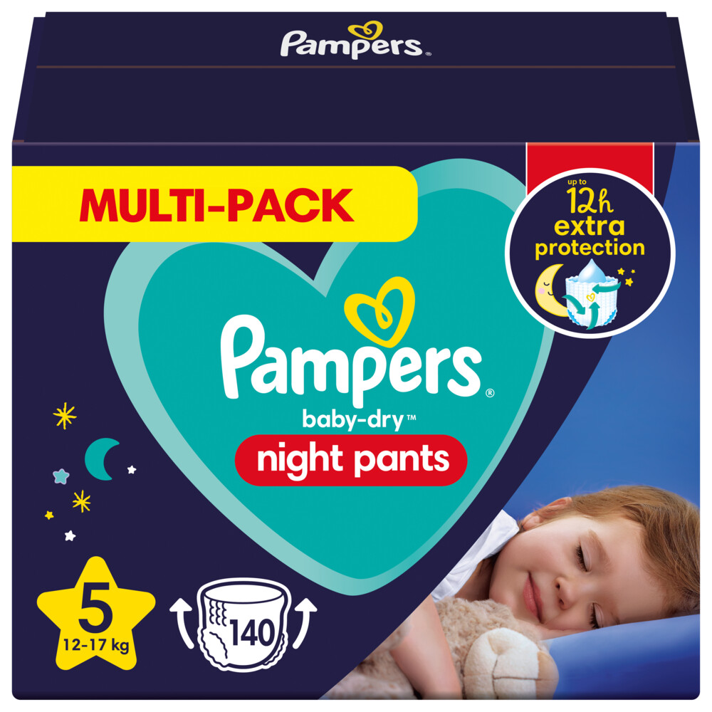 wenselijk Kalmerend schade Pampers Baby Dry Night Pants Luierbroekjes Maat 5 (12kg-17kg) 140 stuks |  Plein.nl