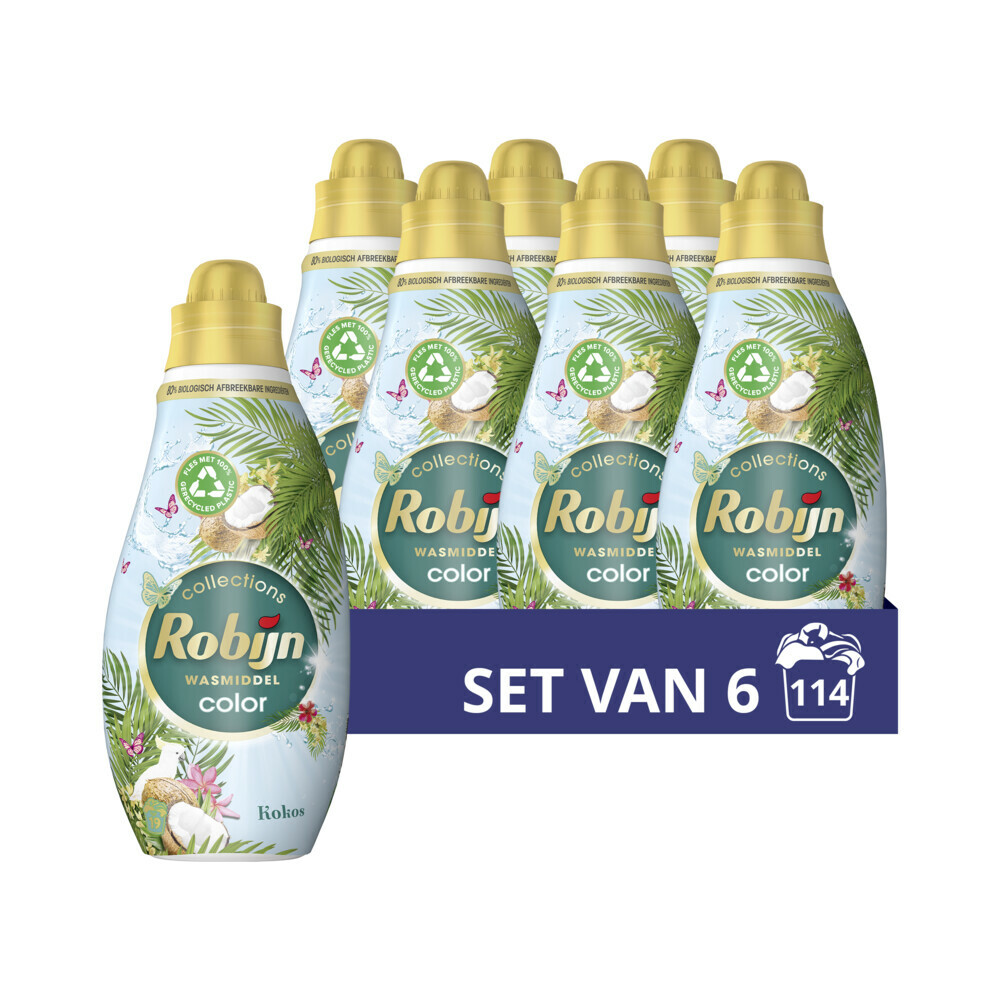 8x Robijn Klein&Krachtig Wasmiddel Kokos Sensation 665 ml