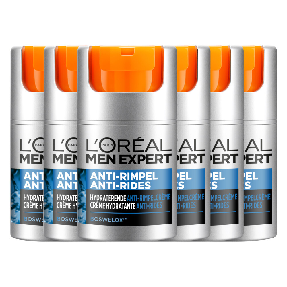 6x L'Oréal Men Expert Stop Rimpels Dagcrème 50 ml