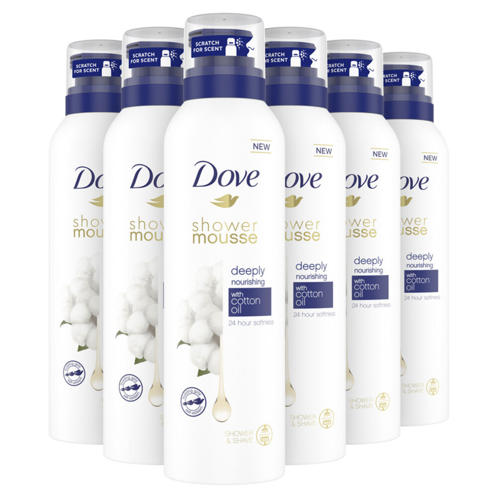 Dove Deeply Nourishing Cotton Oil Shower haarmousse 6 x 200 ml