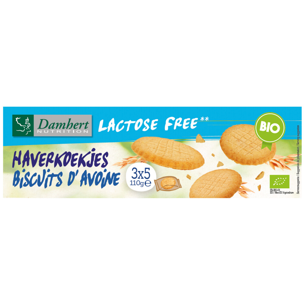 Damhert Haverkoekjes Biologisch Lactosevrij 110 gr