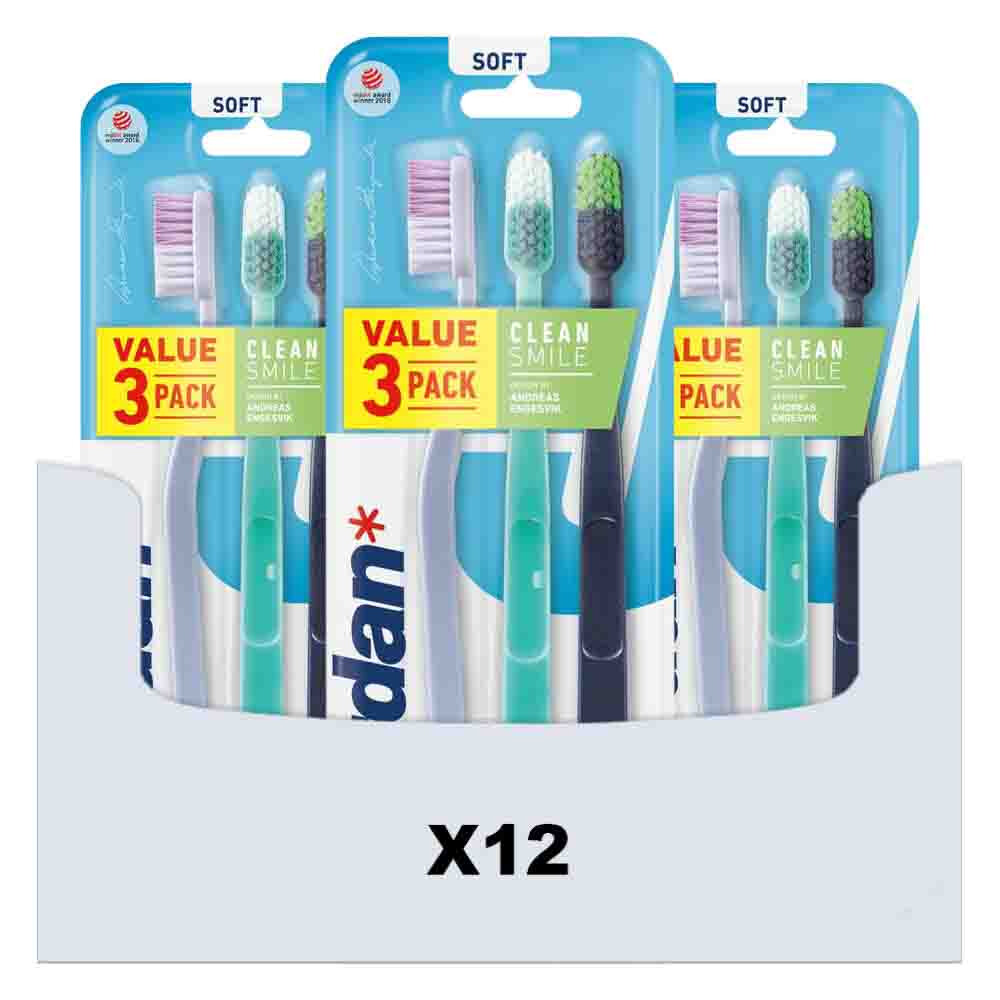 12x Jordan Tandenborstel Clean Smile Soft 3 stuks