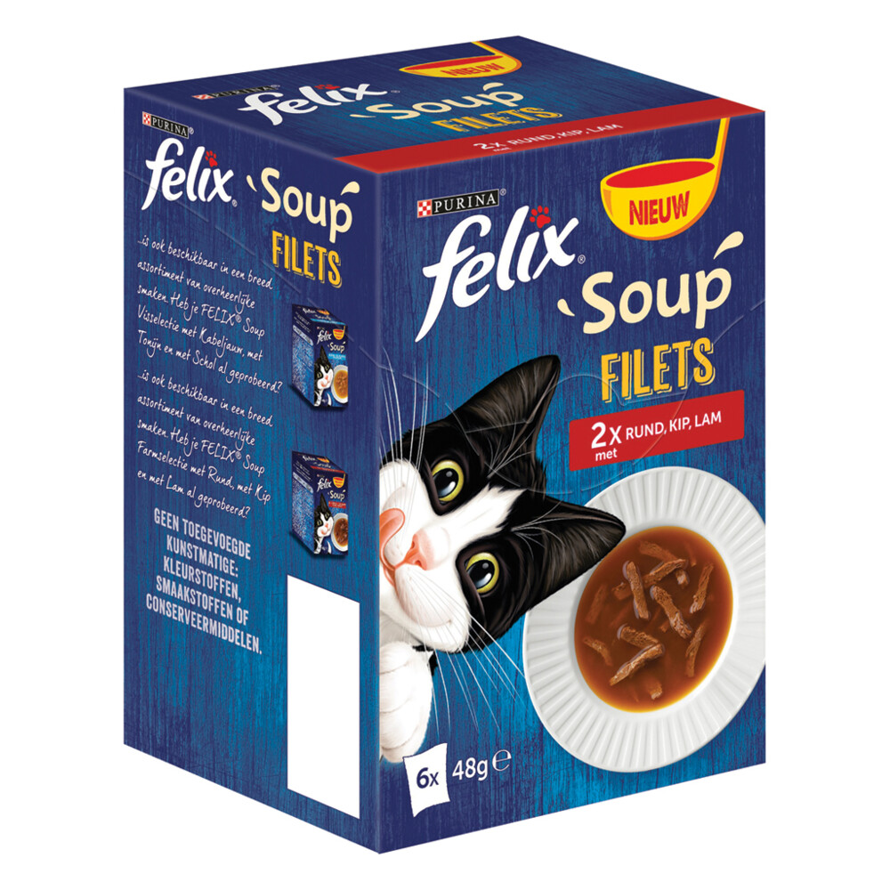 8x Felix Soup Rund Kip Selectie 6 x 48 gr