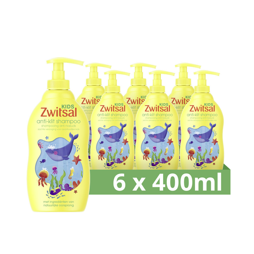 6x Zwitsal Shampoo Anti-Klit Kids 400 ml